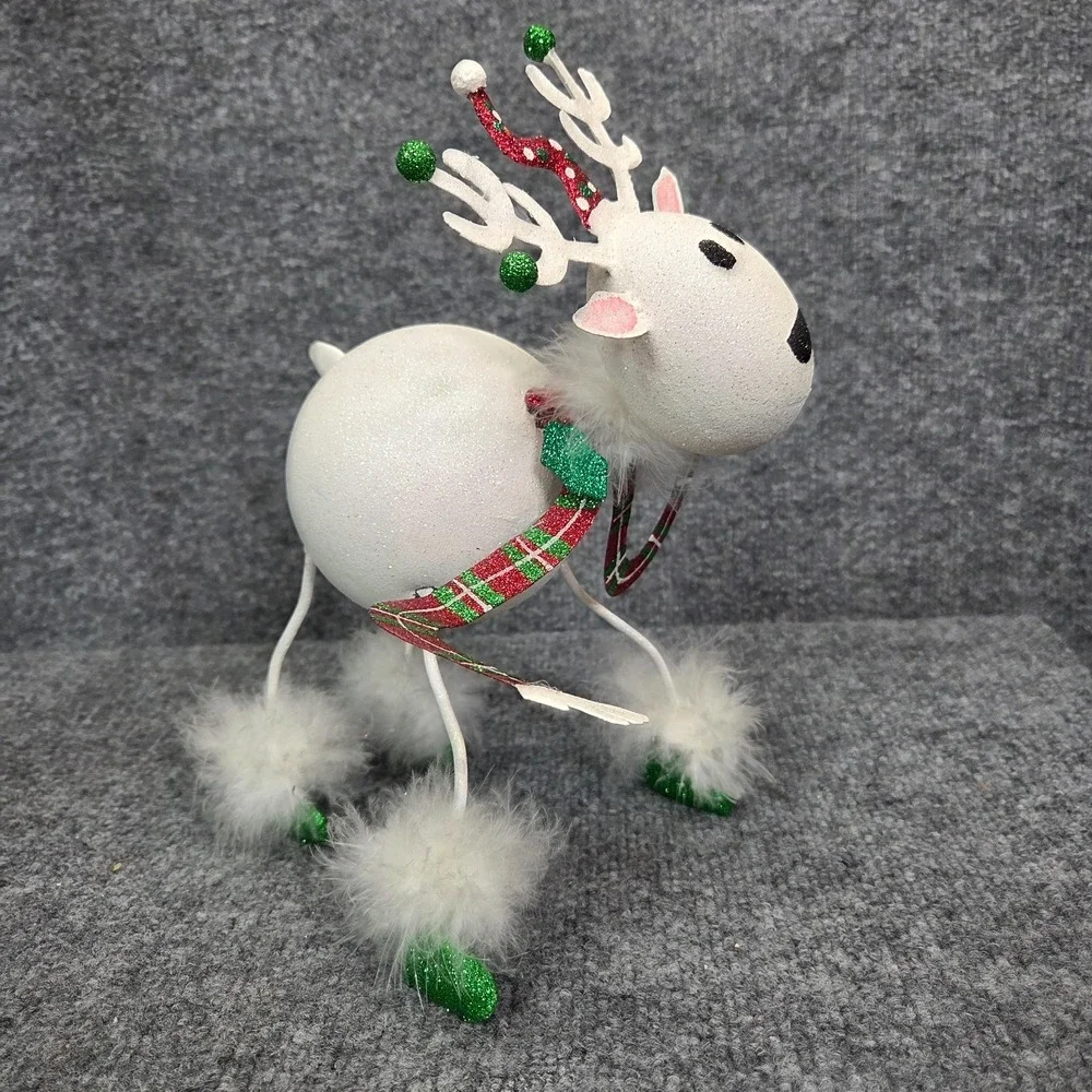 Pier One Imports Decor Christmas Retired Snowball Glitter Reindeer 10